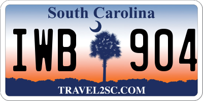 SC license plate IWB904