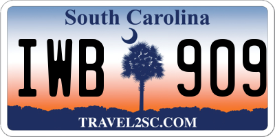 SC license plate IWB909