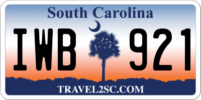 SC license plate IWB921