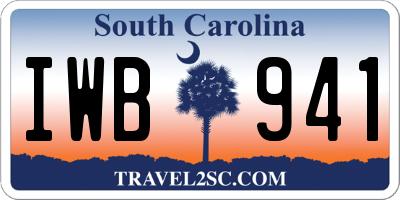 SC license plate IWB941