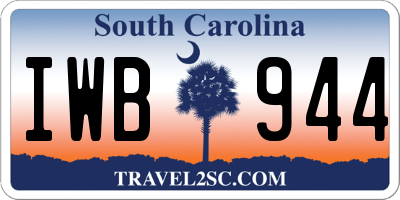 SC license plate IWB944