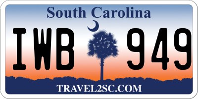 SC license plate IWB949