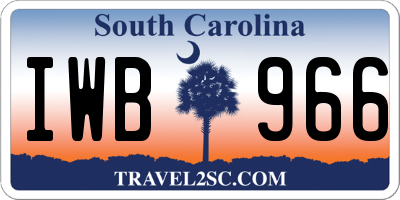 SC license plate IWB966