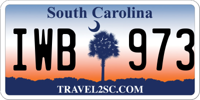 SC license plate IWB973