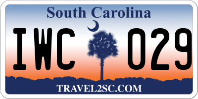 SC license plate IWC029