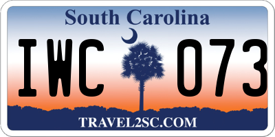 SC license plate IWC073