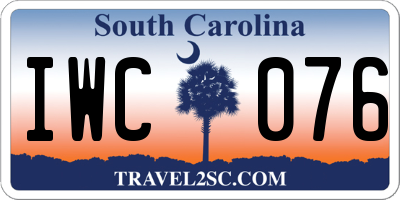 SC license plate IWC076