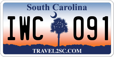 SC license plate IWC091