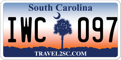 SC license plate IWC097