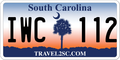 SC license plate IWC112