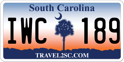 SC license plate IWC189