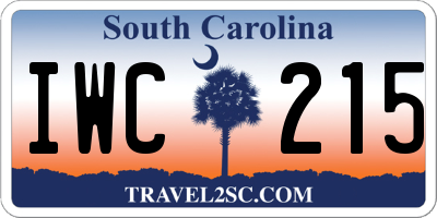 SC license plate IWC215