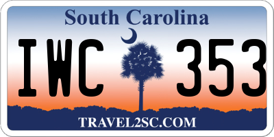 SC license plate IWC353