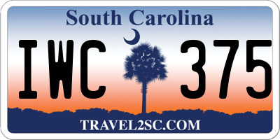 SC license plate IWC375