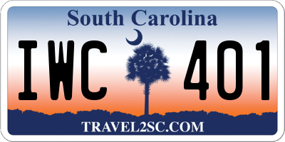 SC license plate IWC401