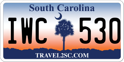 SC license plate IWC530