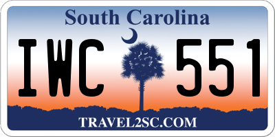 SC license plate IWC551