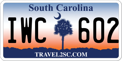 SC license plate IWC602
