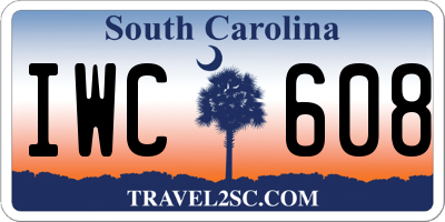 SC license plate IWC608