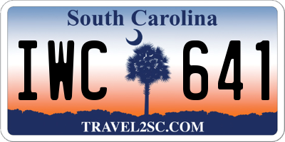 SC license plate IWC641