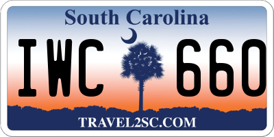 SC license plate IWC660