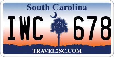 SC license plate IWC678