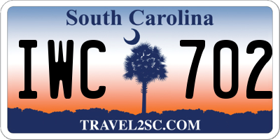 SC license plate IWC702