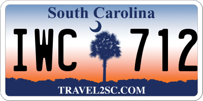 SC license plate IWC712