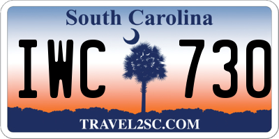 SC license plate IWC730