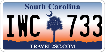 SC license plate IWC733