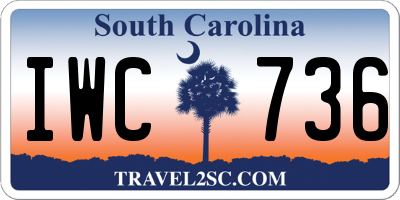 SC license plate IWC736