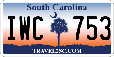 SC license plate IWC753