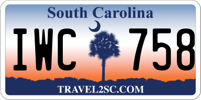 SC license plate IWC758