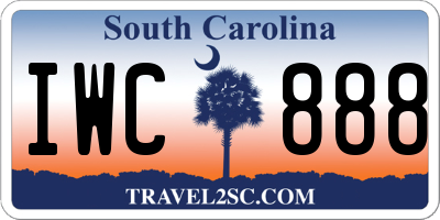 SC license plate IWC888