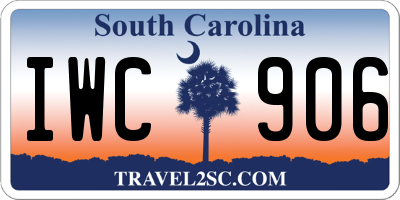 SC license plate IWC906