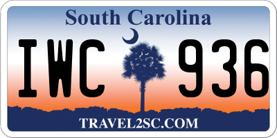 SC license plate IWC936