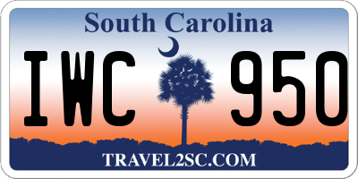 SC license plate IWC950