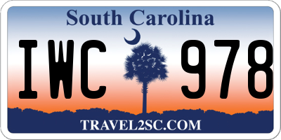 SC license plate IWC978
