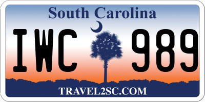 SC license plate IWC989