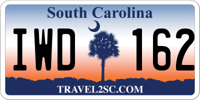 SC license plate IWD162