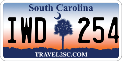 SC license plate IWD254
