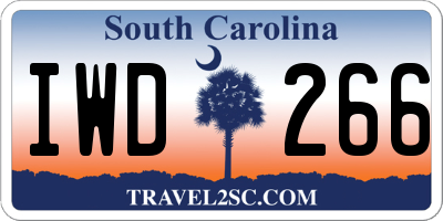 SC license plate IWD266