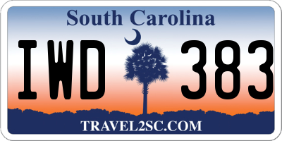SC license plate IWD383