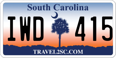 SC license plate IWD415