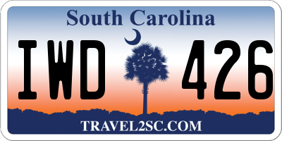 SC license plate IWD426