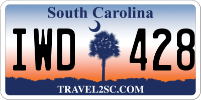 SC license plate IWD428
