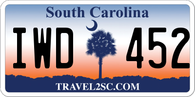SC license plate IWD452