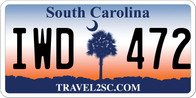 SC license plate IWD472