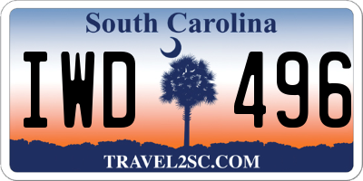 SC license plate IWD496