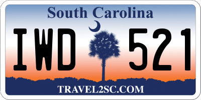 SC license plate IWD521